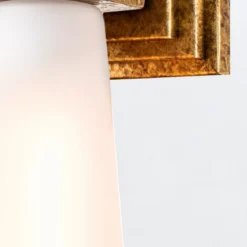 Elstead Lighting Kristy  Wandleuchte 1-flammig Antik Gold Opalglas