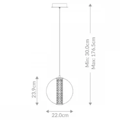 Elstead Lighting LED Pendelleuchte Atomo 1-flammig Gold gebürstet 3000K