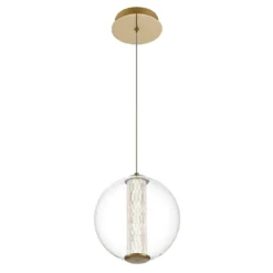 Elstead Lighting LED Pendelleuchte Atomo 1-flammig Gold gebürstet 3000K
