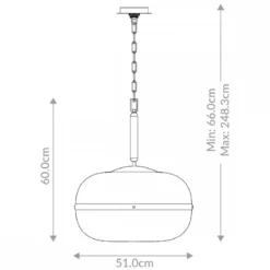 Elstead Lighting LED Pendelleuchte Nottingham 51cm Antikmessing Bernstein