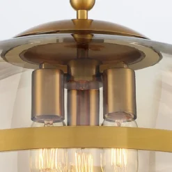 Elstead Lighting LED Pendelleuchte Nottingham 51cm Antikmessing Bernstein