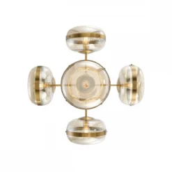 Elstead Lighting LED Pendelleuchte 5-flammig Nottingham Antikmessing Bernstein