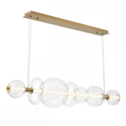 Elstead Lighting LED Pendelleuchte Atomo 7-flammig Gold gebürstet 3000K