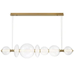 Elstead Lighting LED Pendelleuchte Atomo 7-flammig Gold gebürstet 3000K