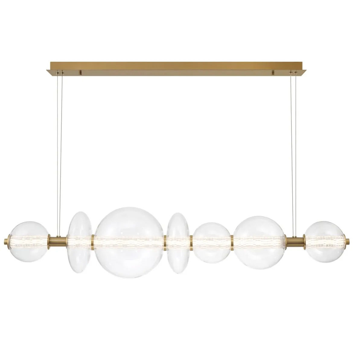 Elstead Lighting LED Pendelleuchte Atomo 7-flammig Gold gebürstet 3000K
