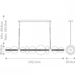Elstead Lighting LED Pendelleuchte Atomo 7-flammig Gold gebürstet 3000K