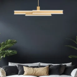 Elstead Lighting LED Pendelleuchte Cameno linear Gold 3000K