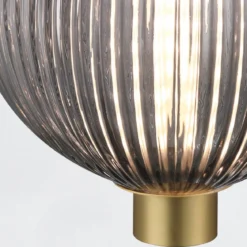 Elstead Lighting LED Pendelleuchte Palmas 1-flammig Gold Rauchglas 3000K