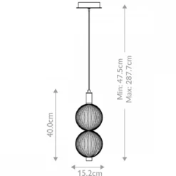 Elstead Lighting LED Pendelleuchte Palmas 2-flammig 3000K Poliertes Nickel