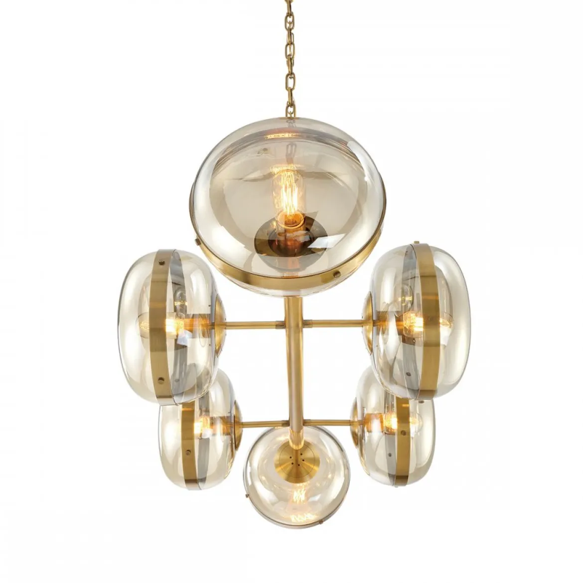 Elstead Lighting LED Pendelleuchte 6-flammig Nottingham Antikmessing
