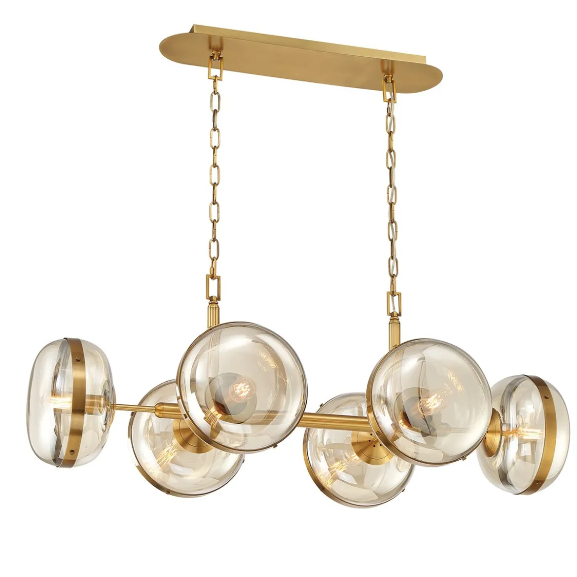 Elstead Lighting LED Pendelleuchte 6-flammig Nottingham Antikmessing