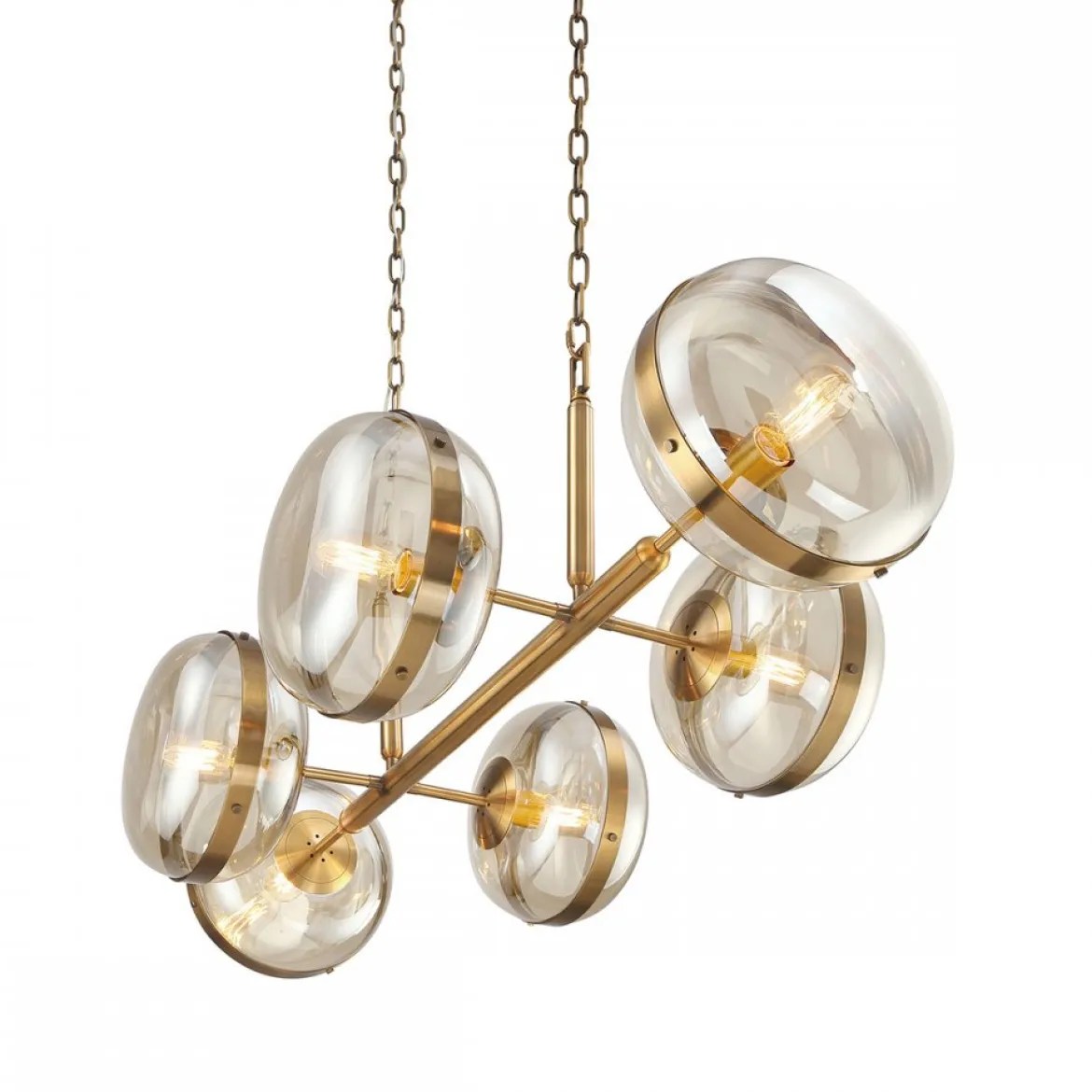Elstead Lighting LED Pendelleuchte 6-flammig Nottingham Antikmessing