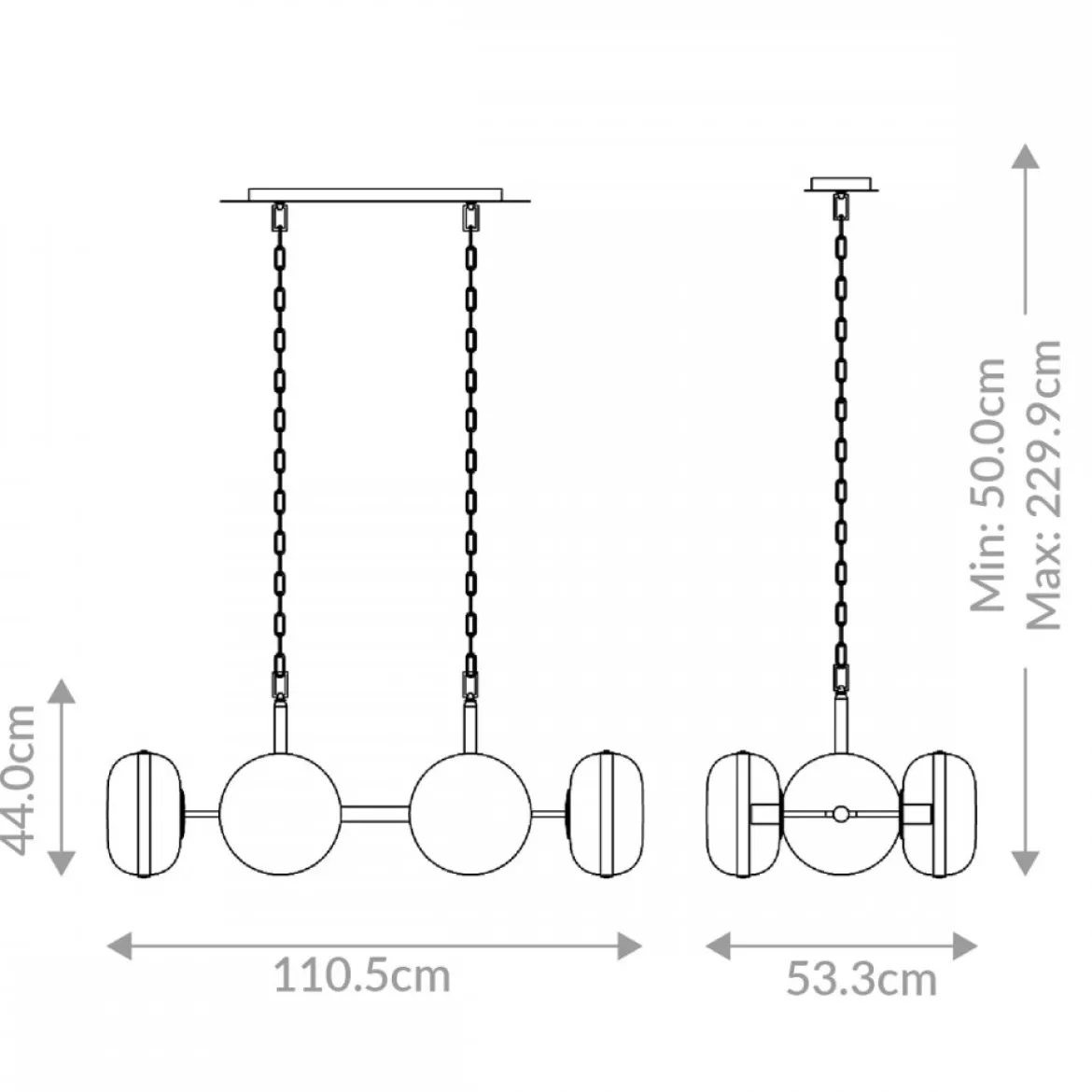 Elstead Lighting LED Pendelleuchte 6-flammig Nottingham Antikmessing
