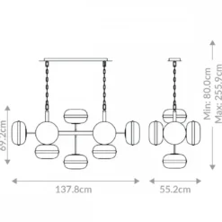 Elstead Lighting LED Pendelleuchte 10-flammig Nottingham Antikmessing