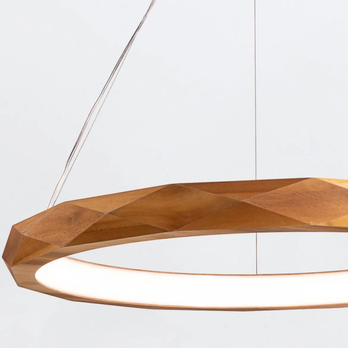 Elstead Lighting LED Pendelleuchte ANGULAR Teakfunier 80cm 3000K