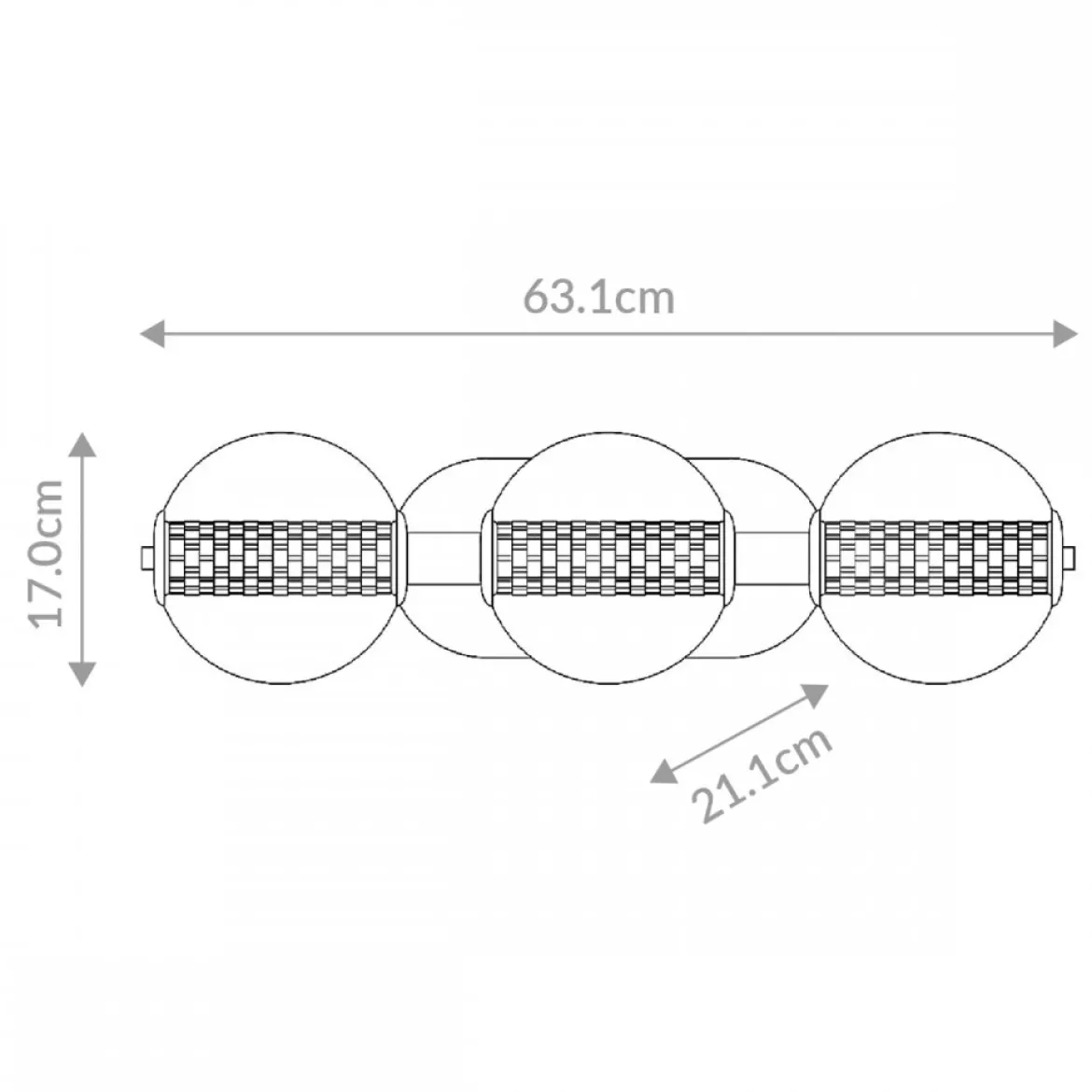 Elstead Lighting LED Wandleuchte Atomo 3-flammig Chrom poliert 3000K