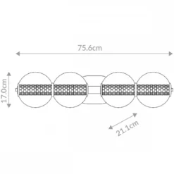 Elstead Lighting LED Wandleuchte Atomo 4-flammig Chrom poliert 3000K
