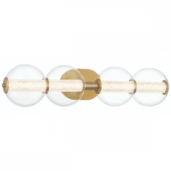 Elstead Lighting LED Wandleuchte Atomo 4-flammig Gold gebürstet 3000K