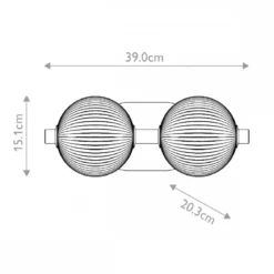 Elstead Lighting LED Wandleuchte Palmas 2-flammig 3000K gold Rauchglas