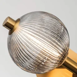 Elstead Lighting LED Wandleuchte Palmas 3-flammig 3000K gold Rauchglas