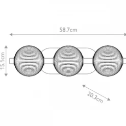 Elstead Lighting LED Wandleuchte Palmas 3-flammig 3000K Poliertes Nickel