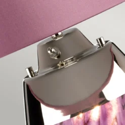 Elstead Lighting Lena Tischleuchte Small 2-Light Pflaume Nickel Stoffschirm lila 61cm