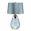 Elstead Lighting Lena Tischleuchte Small 2-Light Blau Nickel Stoffschirm Blau 61cm