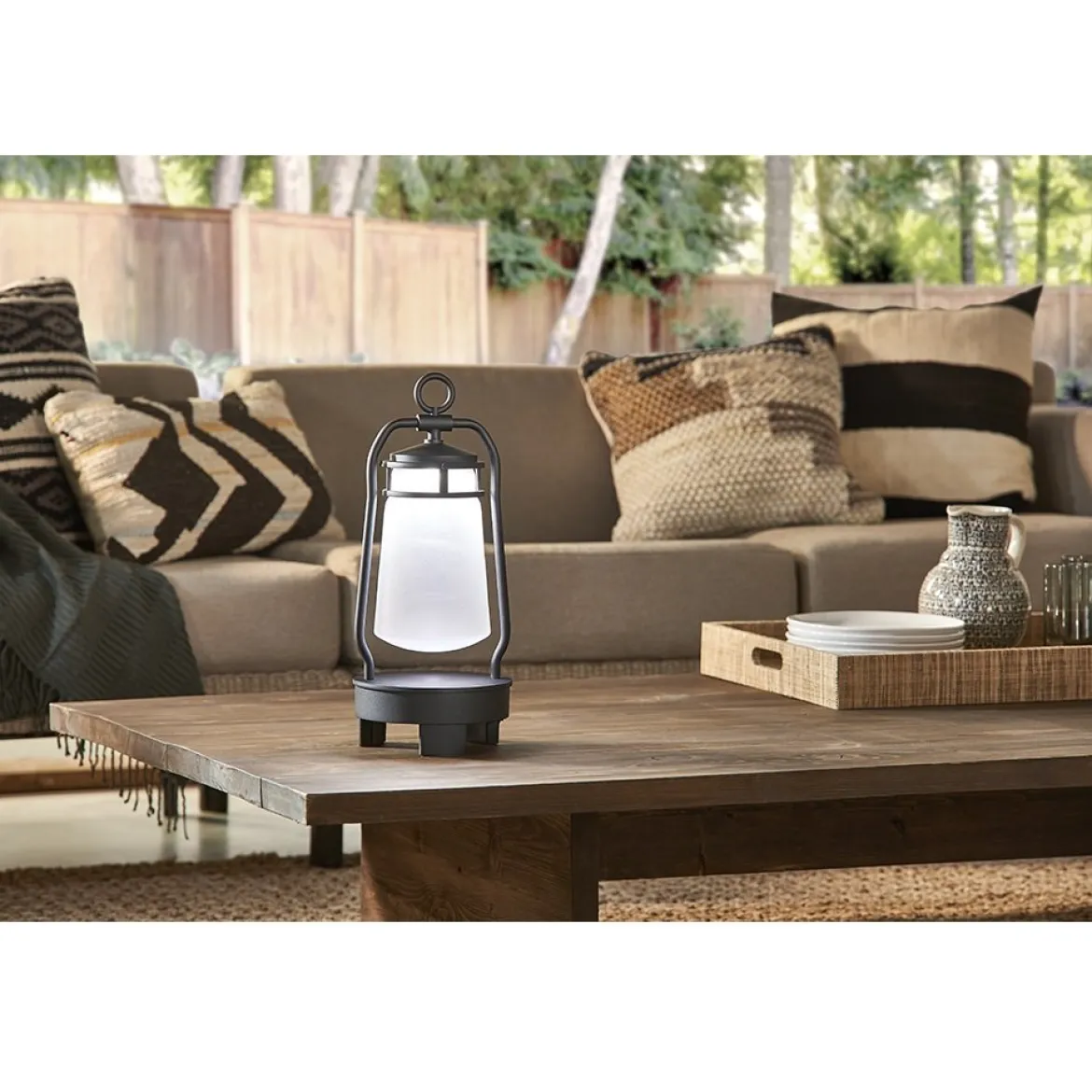 Elstead Lighting Lyndon Portable Bluetooth Speaker Lantern - EU Plug schwarz IP44