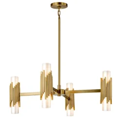 Elstead Lighting Marvele Kronleuchter 8-flammig Messing Opalglas