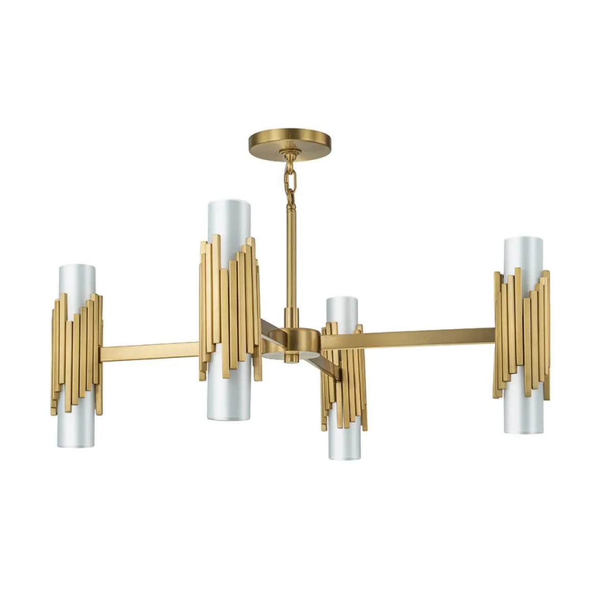 Elstead Lighting Marvele Kronleuchter 8-flammig Messing Opalglas