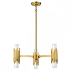 Elstead Lighting Marvele Kronleuchter 6-flammig Messing Opalglas