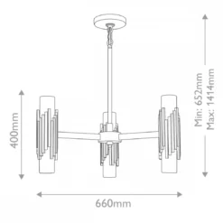 Elstead Lighting Marvele Kronleuchter 6-flammig Messing Opalglas