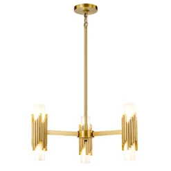 Elstead Lighting Marvele Kronleuchter 6-flammig Messing Opalglas
