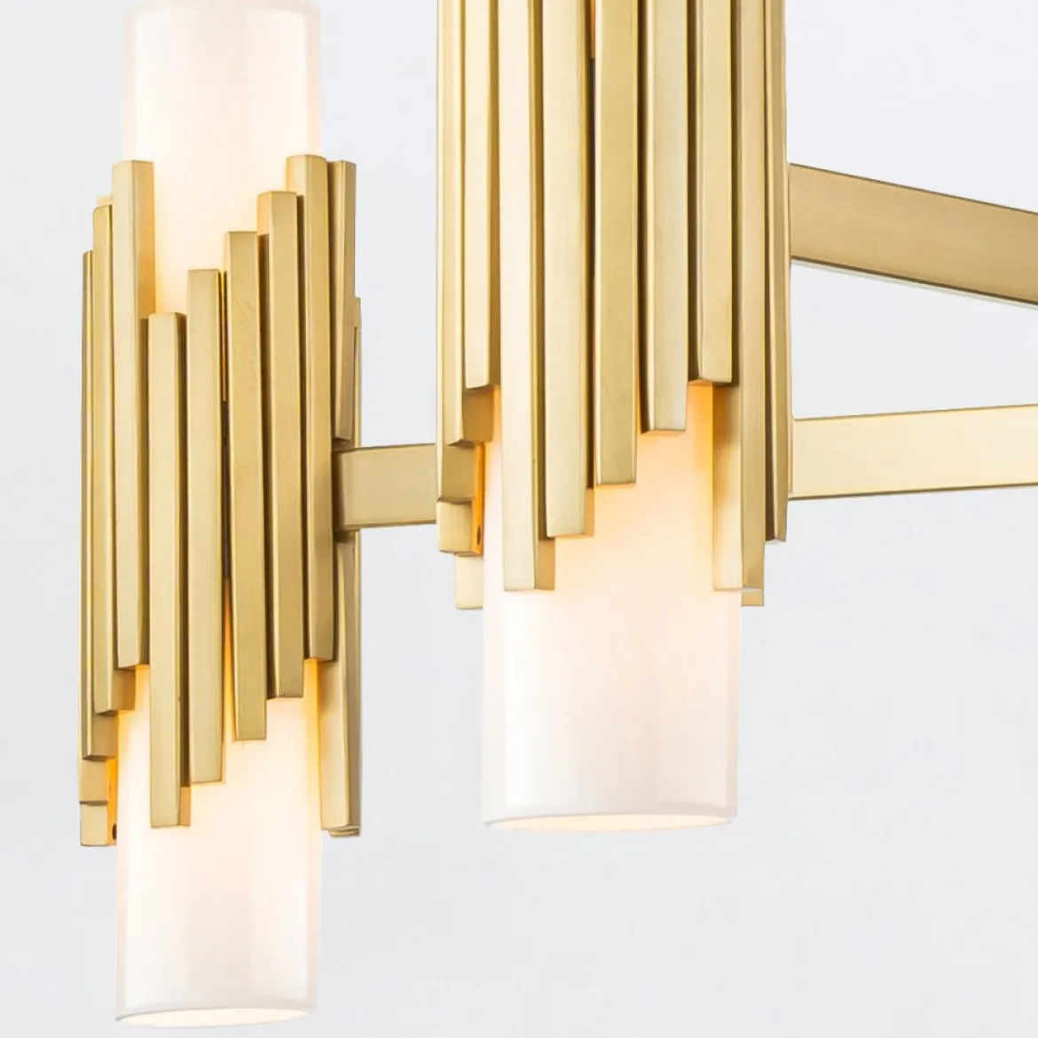 Elstead Lighting Marvele Kronleuchter 10-flammig Messing Opalglas