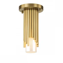 Elstead Lighting Marvele Pendelleuchte 1-flammig Messing Opalglas