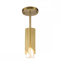 Elstead Lighting Marvele Pendelleuchte 1-flammig Messing Opalglas