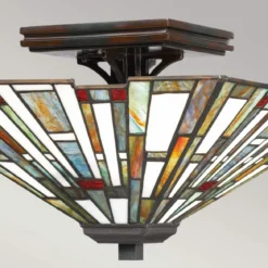Elstead Lighting Maybeck Deckenleuchte 2-Light Tiffany-Stil Bronze E27