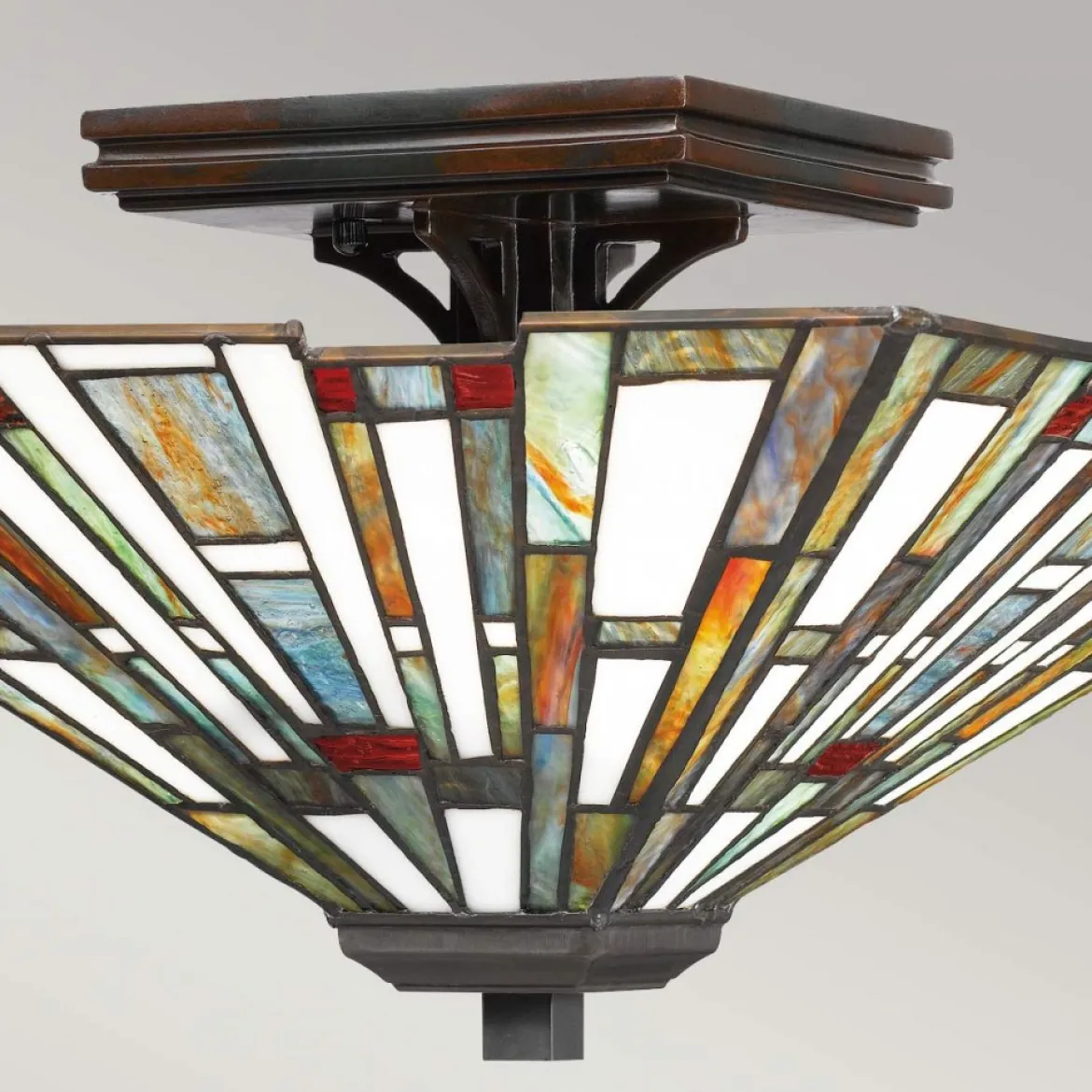 Elstead Lighting Maybeck Deckenleuchte 2-Light Tiffany-Stil Bronze E27