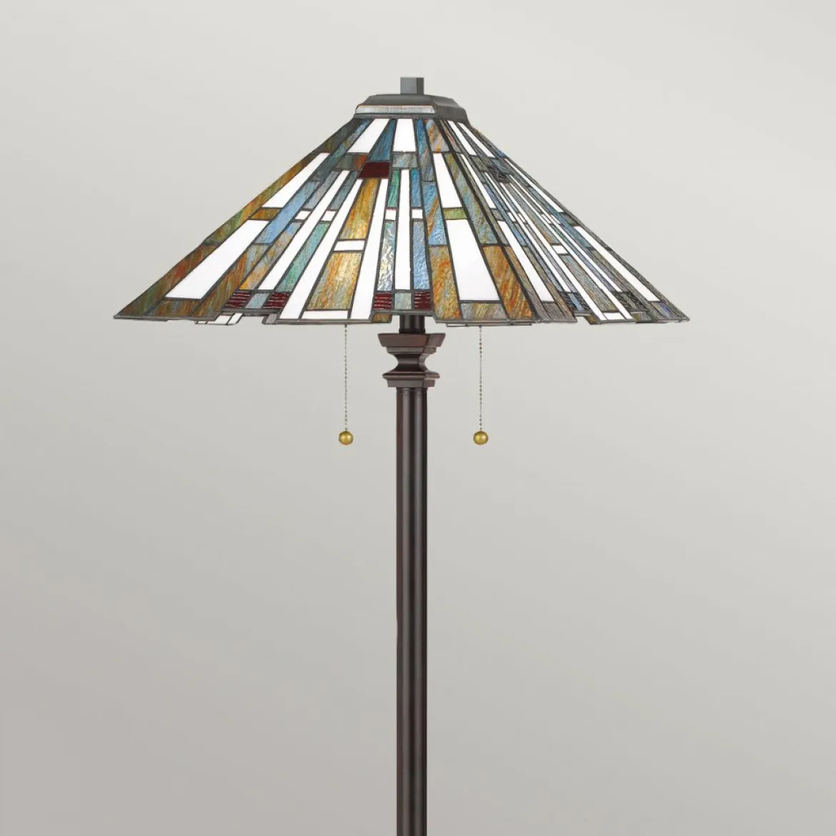 Elstead Lighting Maybeck Stehleuchte 2-Light Tiffany-Stil Bronze E27