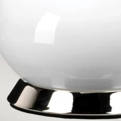 Elstead Lighting Milo Tischleuchte 1-Light Nickel Weiß Stoffschirm gemustert gelb 69cm