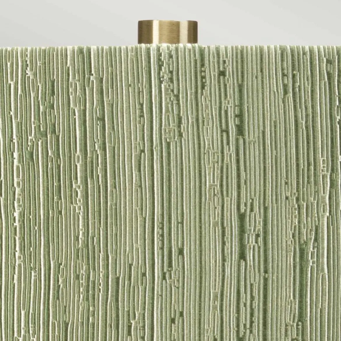 Elstead Lighting Milo Tischleuchte 1-Light Messing Weiß Stoffschirm gemustert grün 69cm