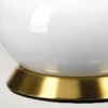 Elstead Lighting Milo Tischleuchte 1-Light Messing Weiß Stoffschirm gemustert beige 69cm