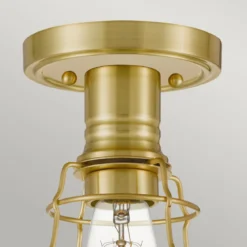 Elstead Lighting Mixon Deckenleuchte Semi-Flush 1-Light Messing gebürstet E27