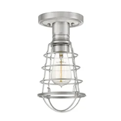 Elstead Lighting Mixon Deckenleuchte Semi-Flush 1-Light Nickel E27