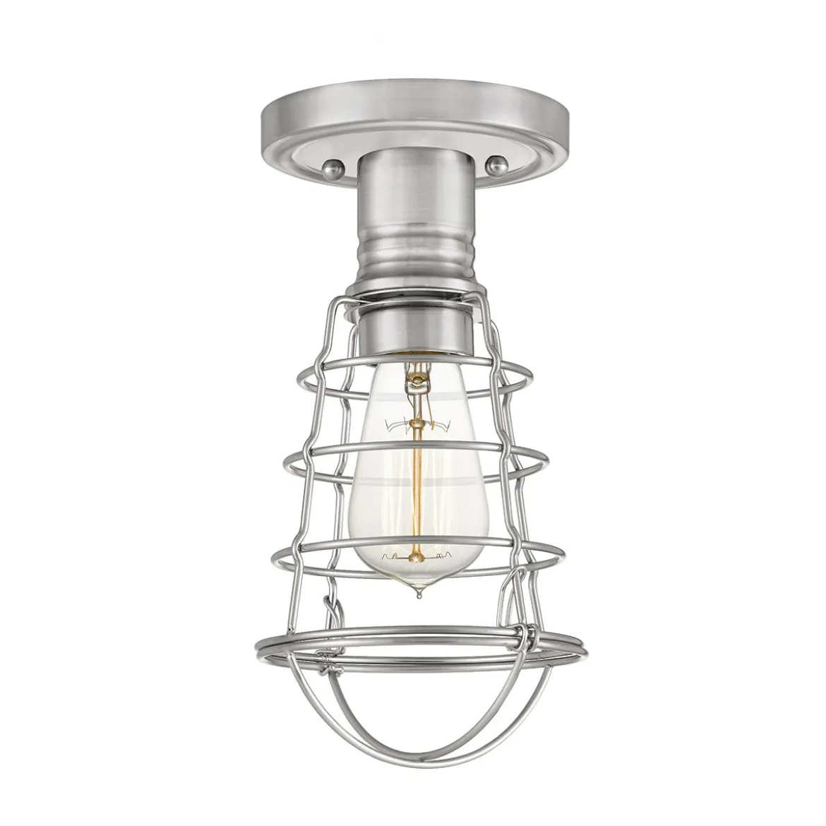 Elstead Lighting Mixon Deckenleuchte Semi-Flush 1-Light Nickel E27
