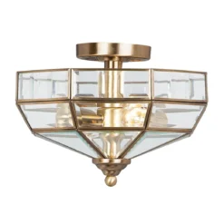 Elstead Lighting Old Park 2-Light Deckenleuchte Messing antik 32cm E27