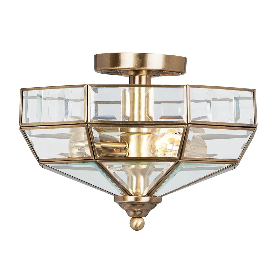 Elstead Lighting Old Park 2-Light Deckenleuchte Messing antik 32cm E27