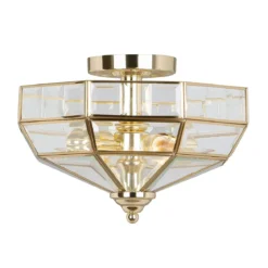 Elstead Lighting Old Park 2-Light Deckenleuchte Messing poliert 32cm E27