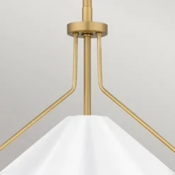Elstead Lighting Pendelleuchte Mejia 1-flammig Messing weiß E27