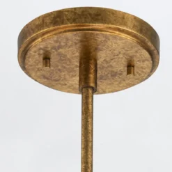 Elstead Lighting Pendel- oder Deckenleuchte Kristy 4-flammig Antik Gold Opalglas